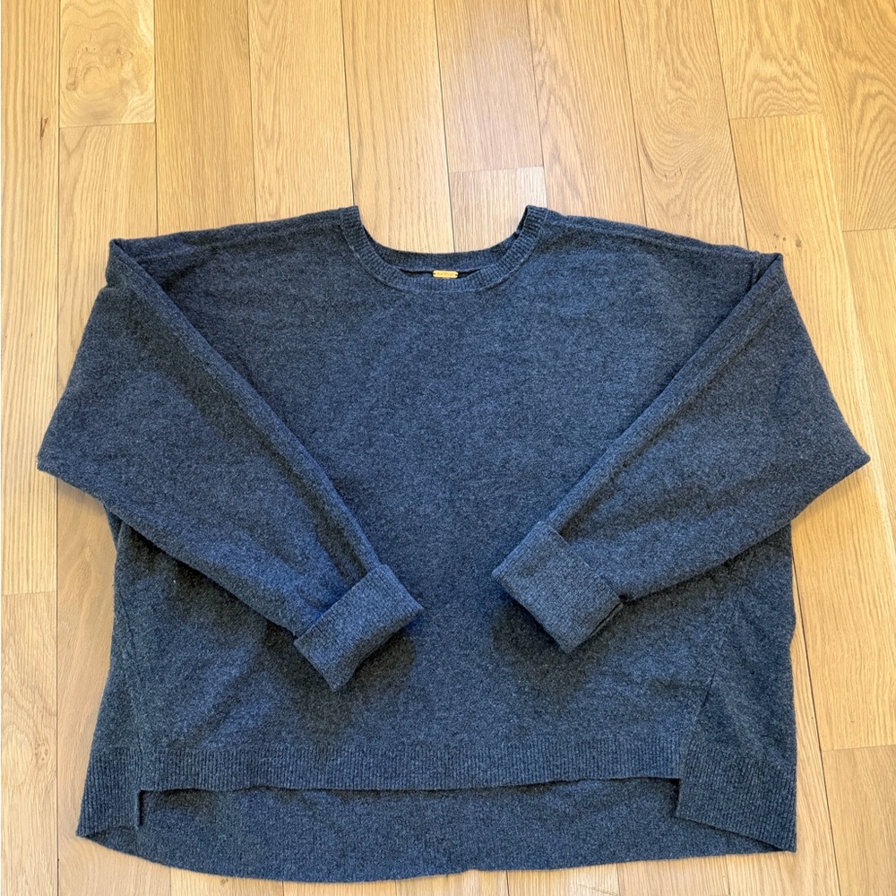 Free People Dark Gray Crew Neck Sweater